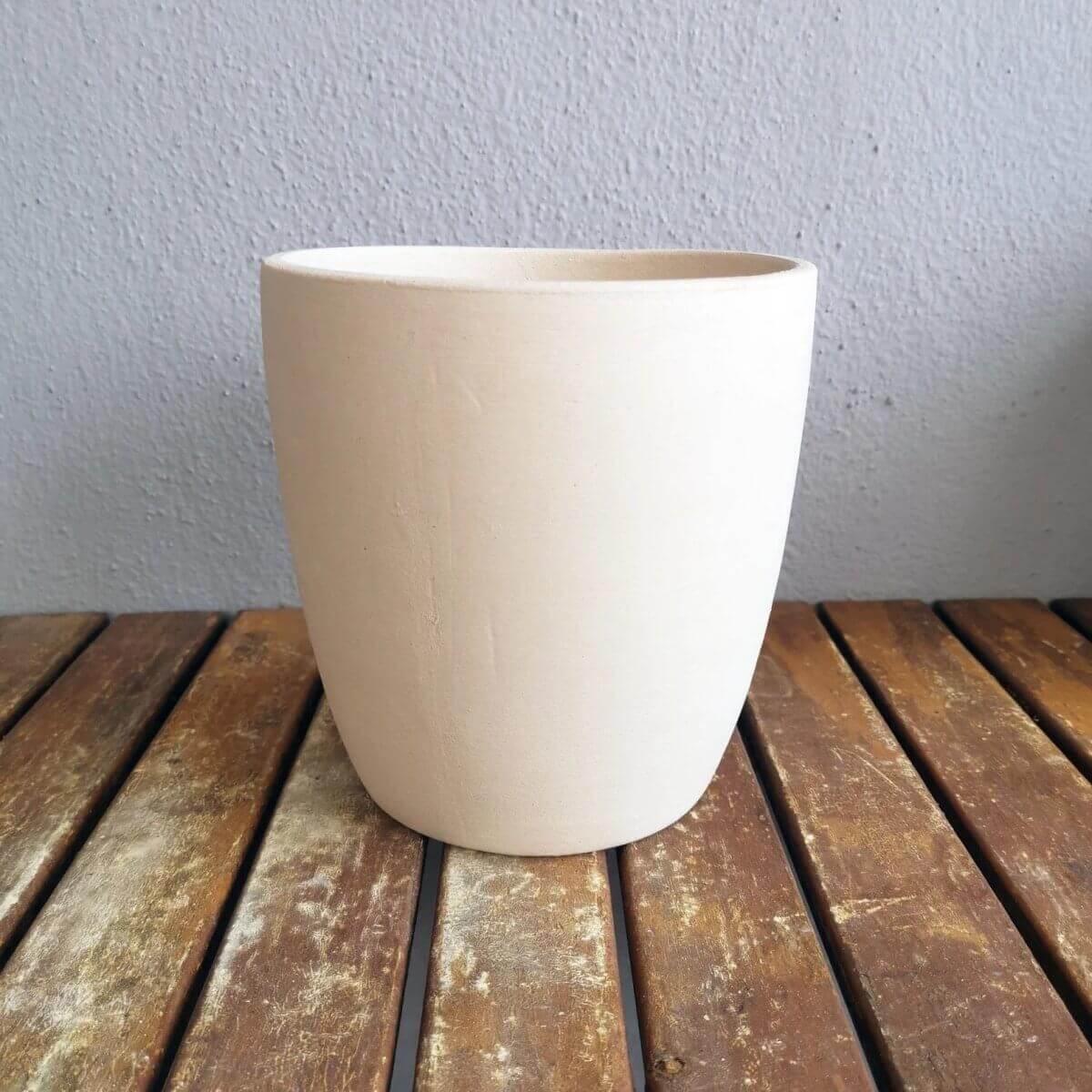 SEICHO unglazed 6" wide bisque planter pot Unique Handmade ceramic pottery raku vases, urns, and home decor, sculptures, wall decor, gifts by Adil Ghani
