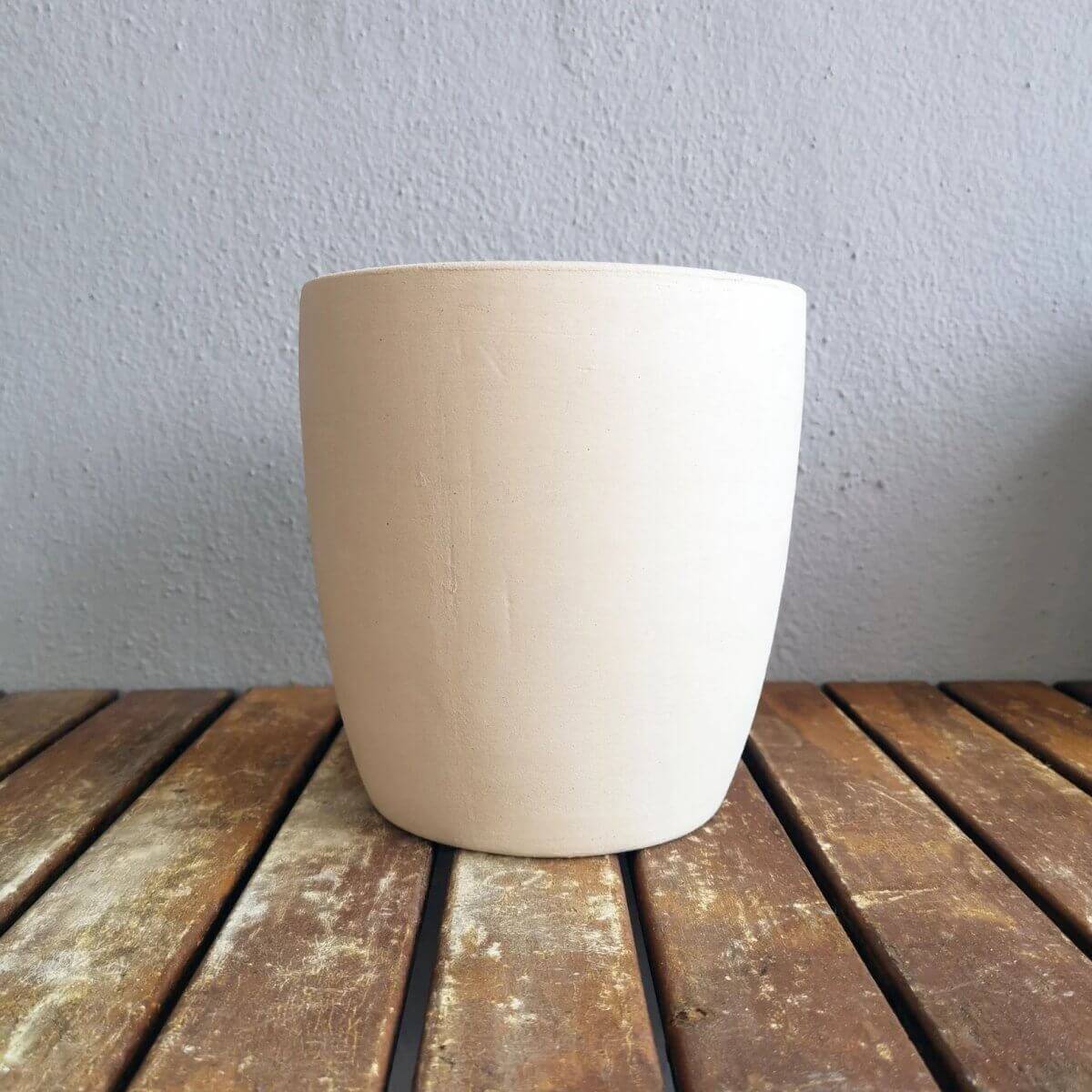 SEICHO unglazed 6" wide bisque planter pot Unique Handmade ceramic pottery raku vases, urns, and home decor, sculptures, wall decor, gifts by Adil Ghani