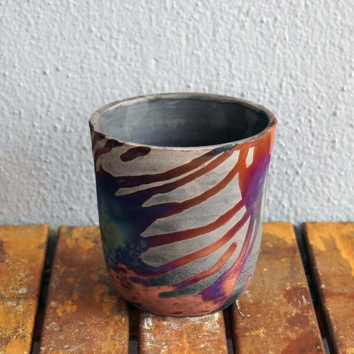 Raku pottery vase ceramic home decor