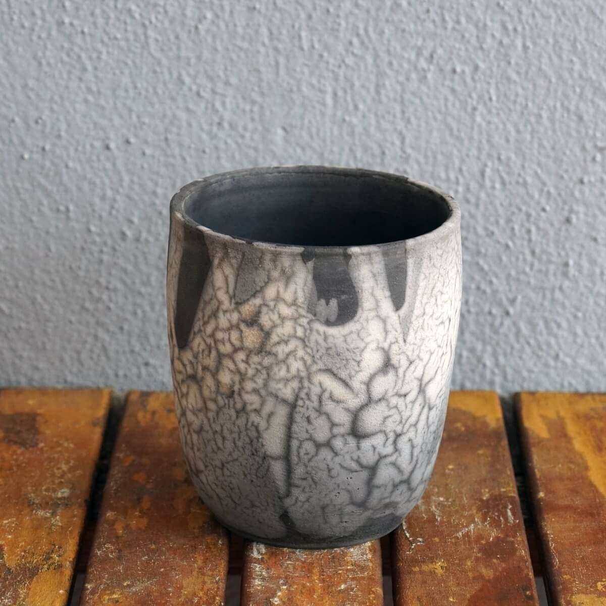 Raku pottery vase ceramic home decor