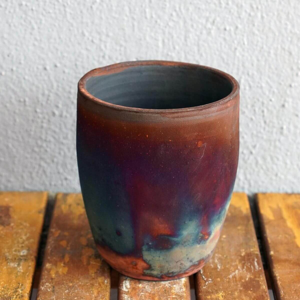 Raku pottery vase ceramic home decor