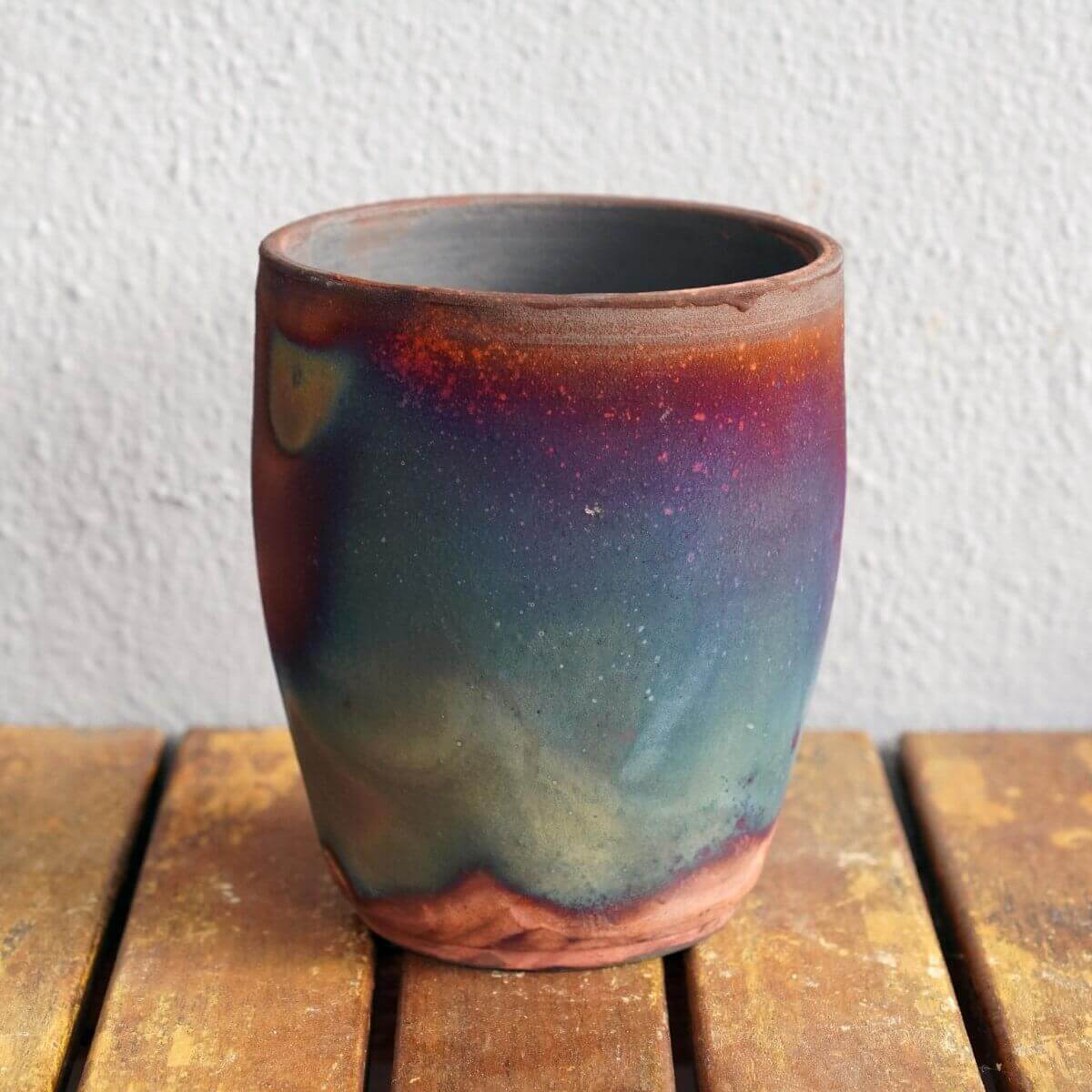 Raku pottery vase ceramic home decor