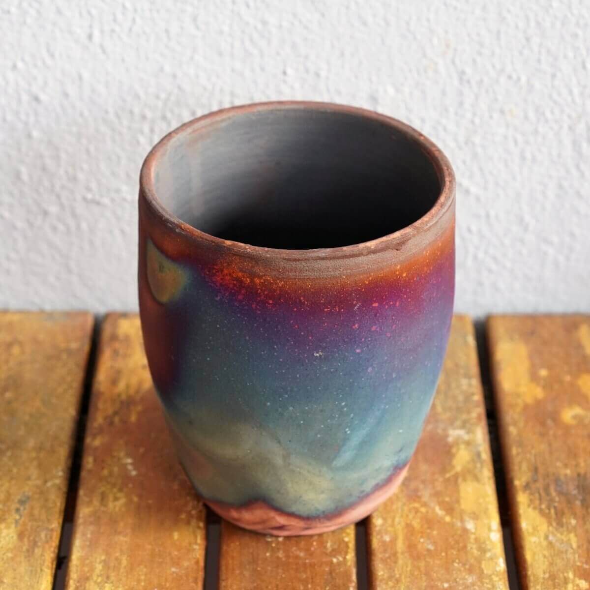 Raku pottery vase ceramic home decor