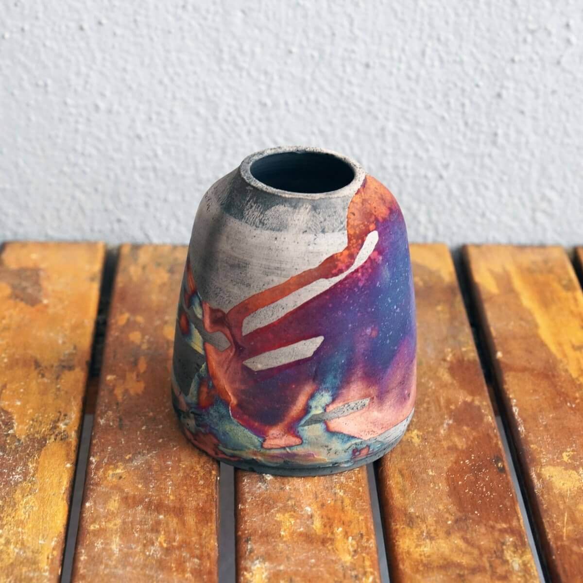 Raku pottery vase ceramic home decor