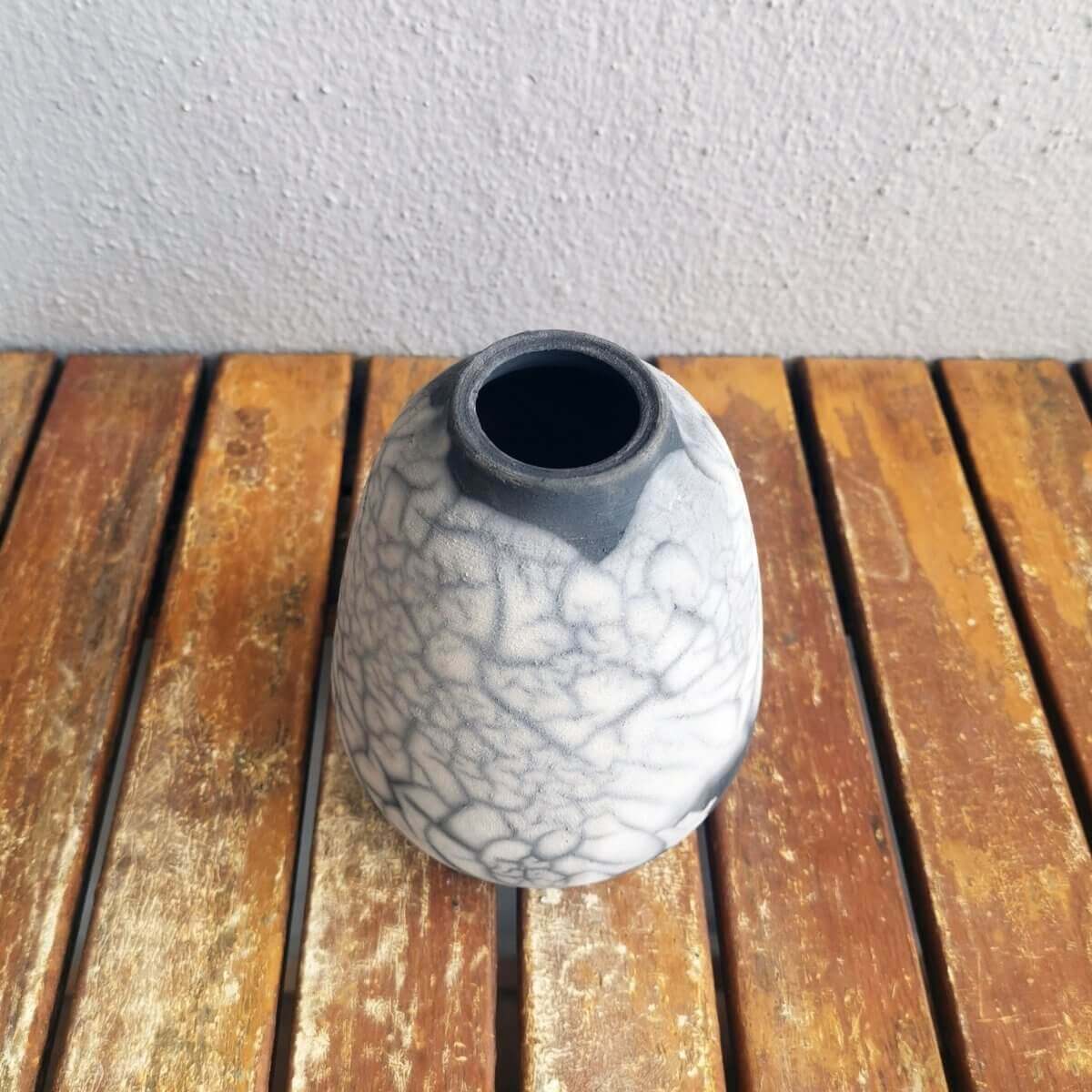 Suzu Ceramic Raku Pottery Vase Unique Handmade ceramic pottery raku vases, urns, and home decor, sculptures, wall decor, gifts by Adil Ghani