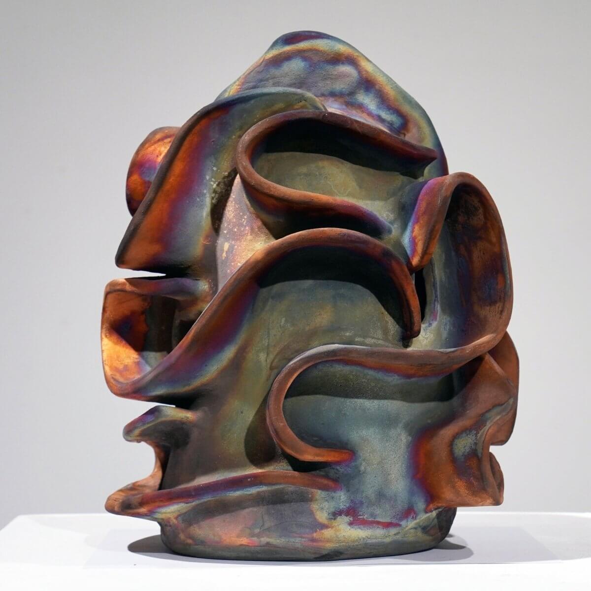 Trust - life magnified collection raku ceramic pottery sculpture by Adil Ghani Unique Handmade ceramic pottery raku vases, urns, and home decor, sculptures, wall decor, gifts by Adil Ghani