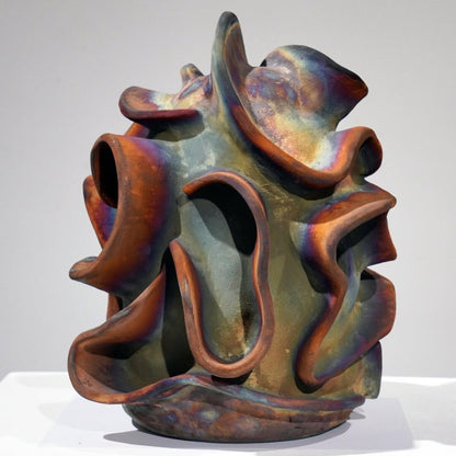 Trust - life magnified collection raku ceramic pottery sculpture by Adil Ghani Unique Handmade ceramic pottery raku vases, urns, and home decor, sculptures, wall decor, gifts by Adil Ghani