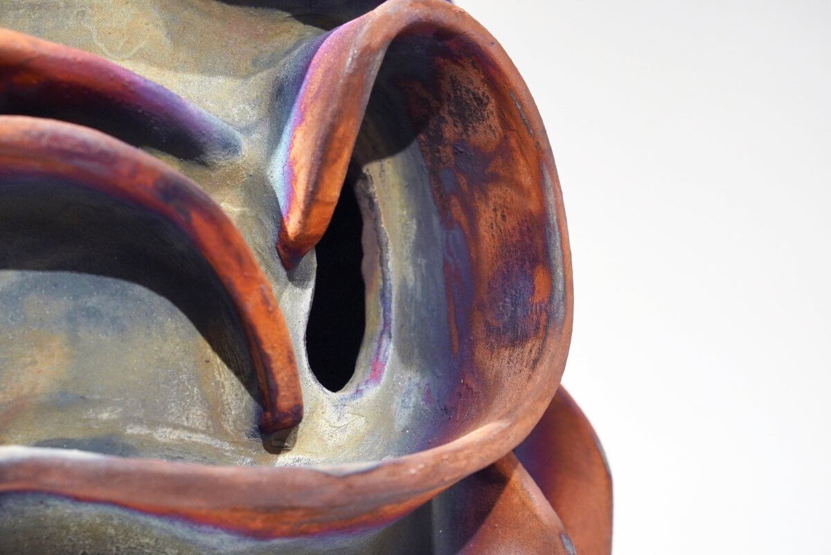 Trust - life magnified collection raku ceramic pottery sculpture by Adil Ghani Unique Handmade ceramic pottery raku vases, urns, and home decor, sculptures, wall decor, gifts by Adil Ghani