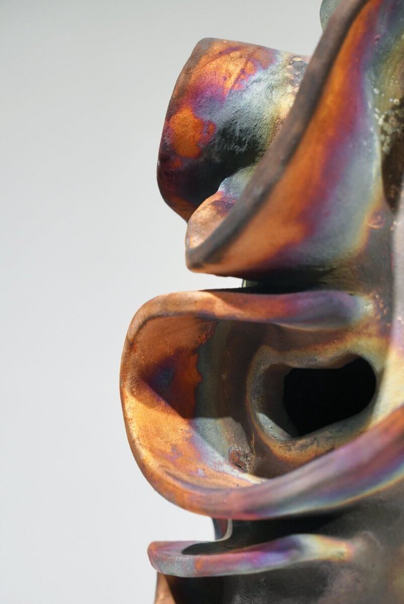 Trust - life magnified collection raku ceramic pottery sculpture by Adil Ghani Unique Handmade ceramic pottery raku vases, urns, and home decor, sculptures, wall decor, gifts by Adil Ghani