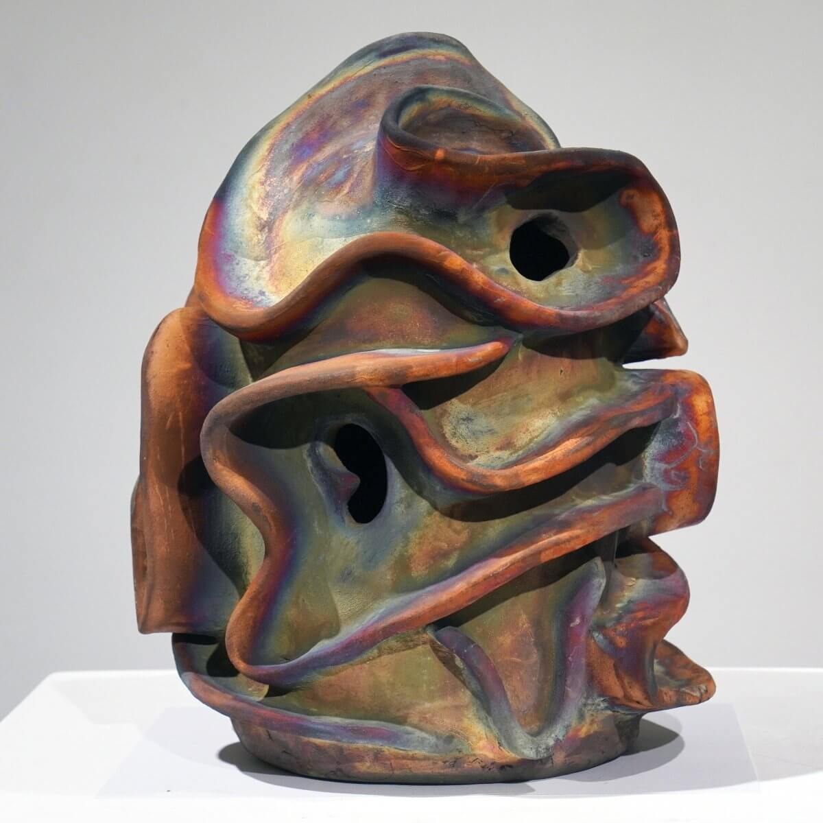 Trust - life magnified collection raku ceramic pottery sculpture by Adil Ghani Unique Handmade ceramic pottery raku vases, urns, and home decor, sculptures, wall decor, gifts by Adil Ghani