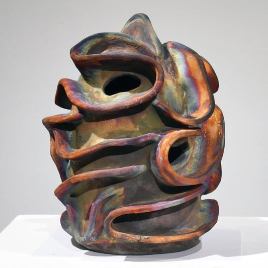 Trust - life magnified collection raku ceramic pottery sculpture by Adil Ghani Unique Handmade ceramic pottery raku vases, urns, and home decor, sculptures, wall decor, gifts by Adil Ghani