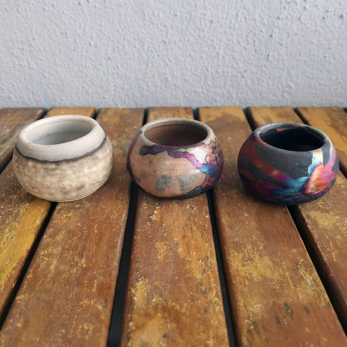 Raku pottery vase ceramic home decor