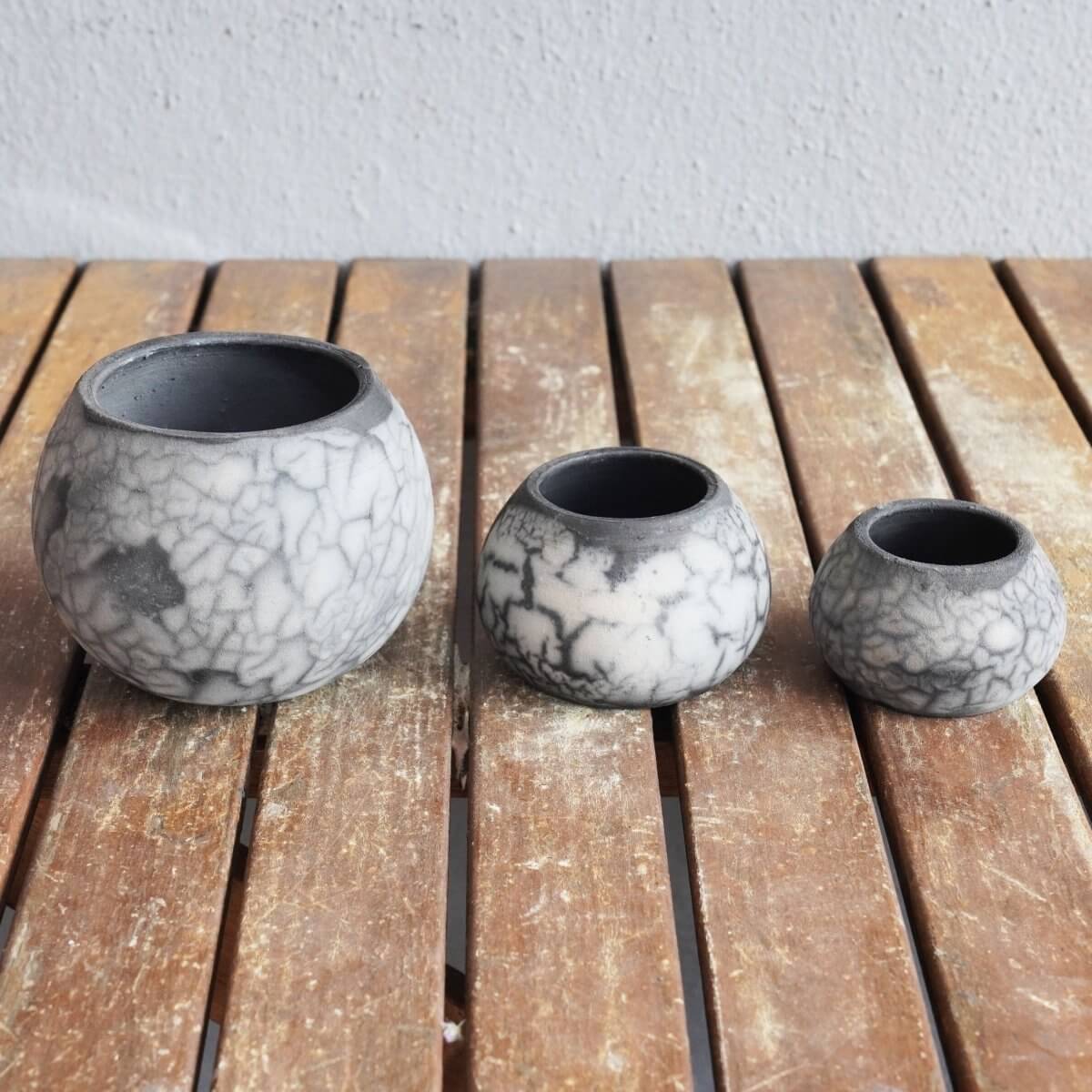 Raku pottery vase ceramic home decor