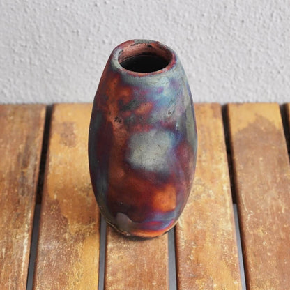 Tsuri Ceramic Raku Vase - RAAQUU Basics handmade pottery home decor - RAAQUU