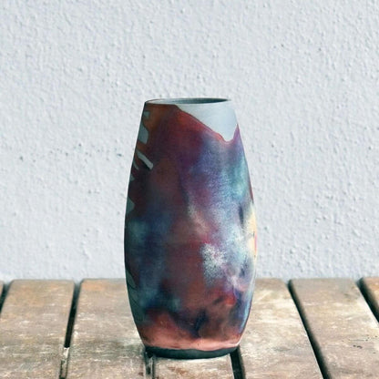 Tsuri Ceramic Raku Pottery Vase Unique Handmade ceramic pottery raku vases, urns, and home decor, sculptures, wall decor, gifts by Adil Ghani