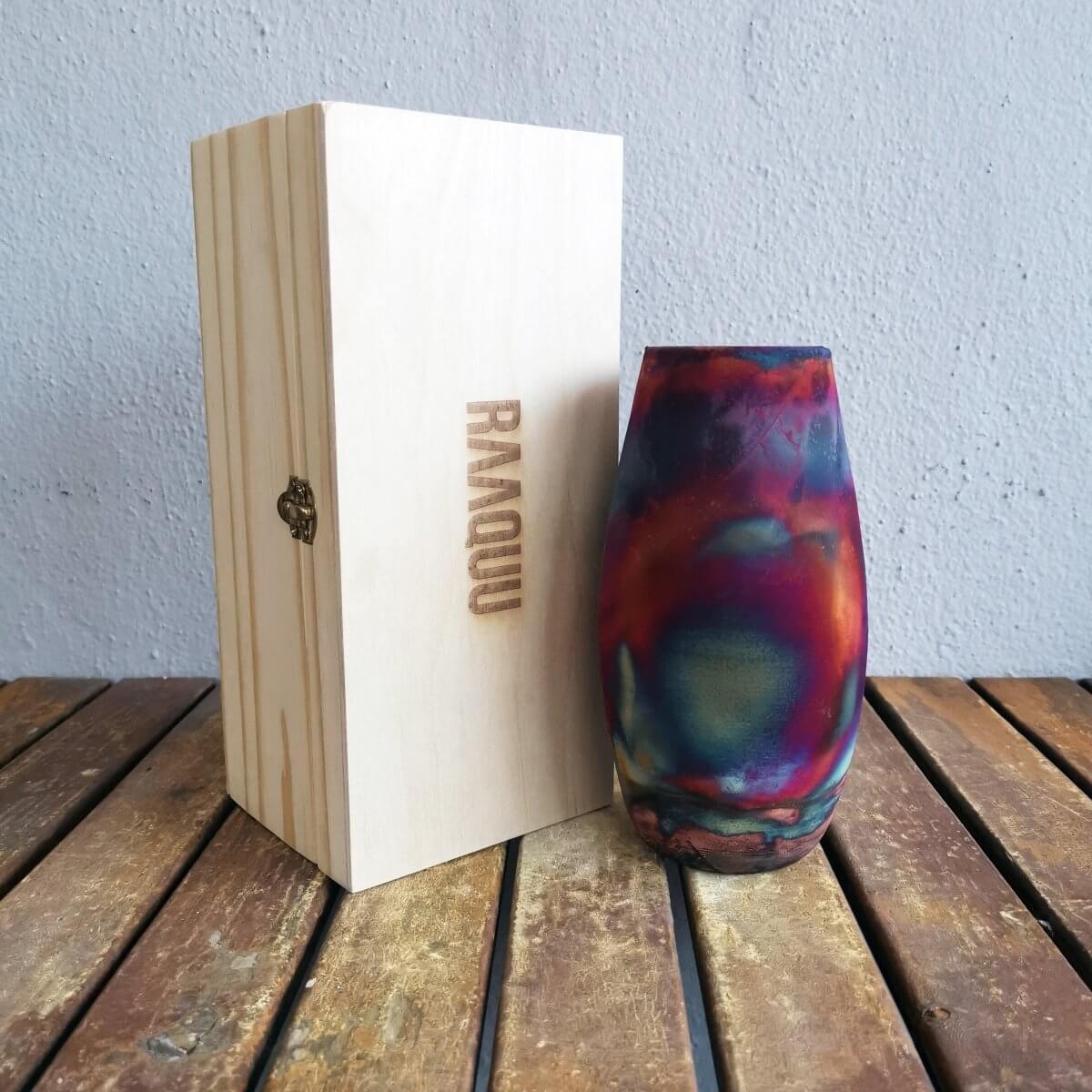 Tsuri Ceramic Raku Pottery Vase with Gift Box Unique Handmade ceramic pottery raku vases, urns, and home decor, sculptures, wall decor, gifts by Adil Ghani