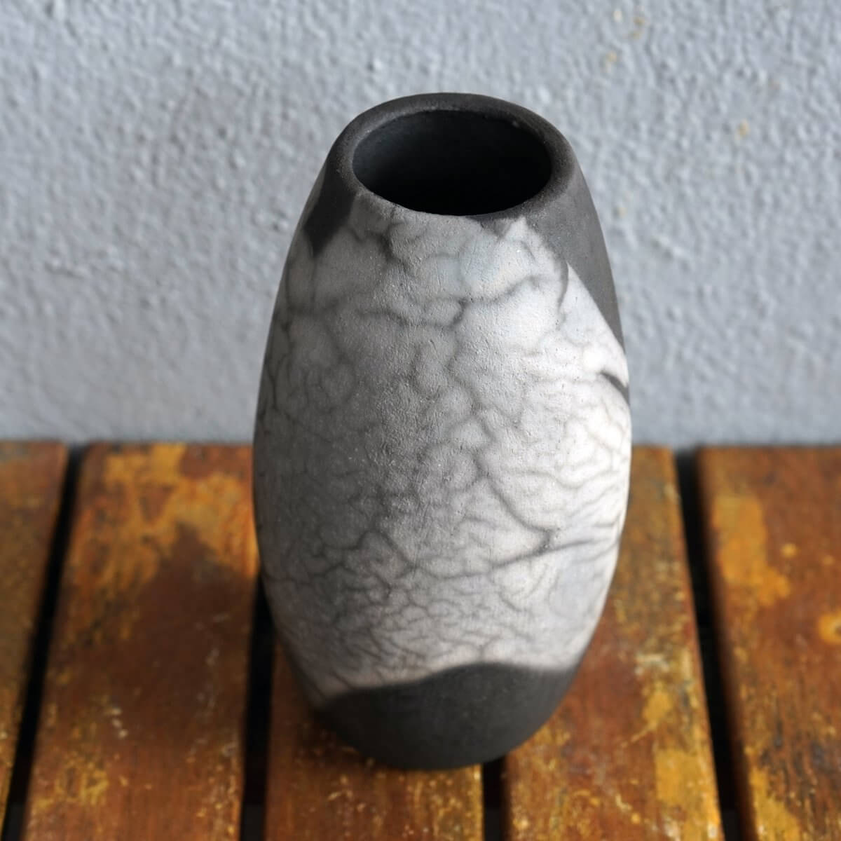 Raku pottery vase ceramic home decor