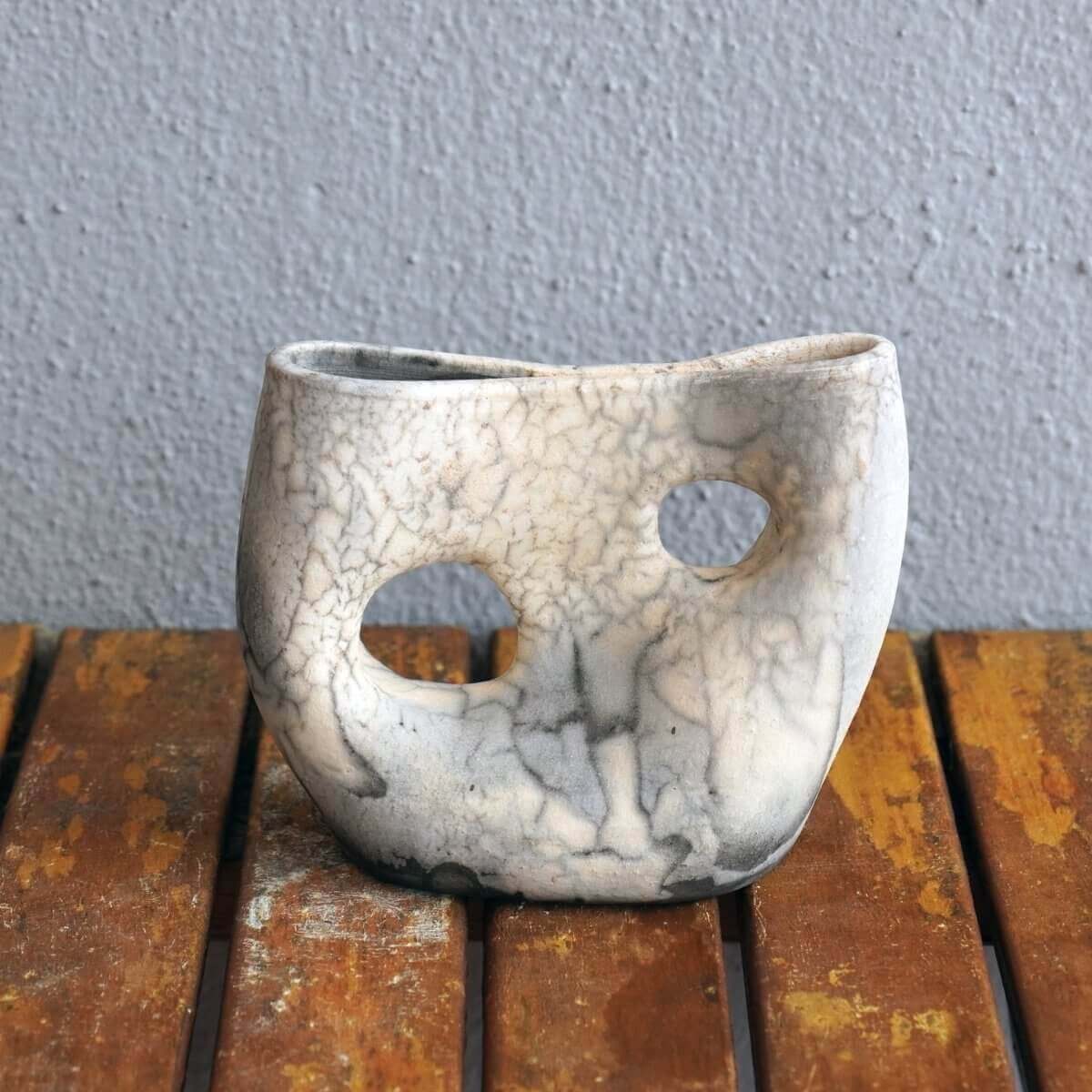 Raku pottery vase ceramic home decor