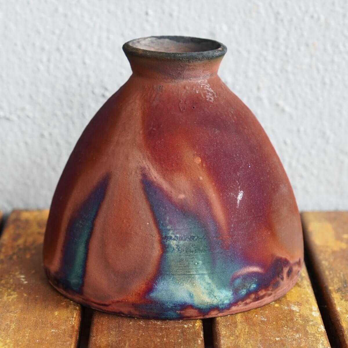 Raku pottery vase ceramic home decor