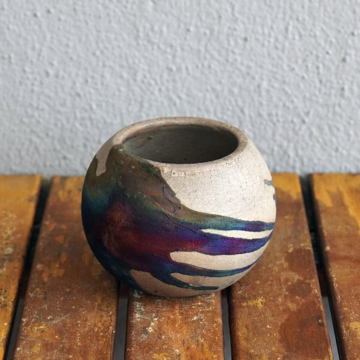 Raku pottery vase ceramic home decor